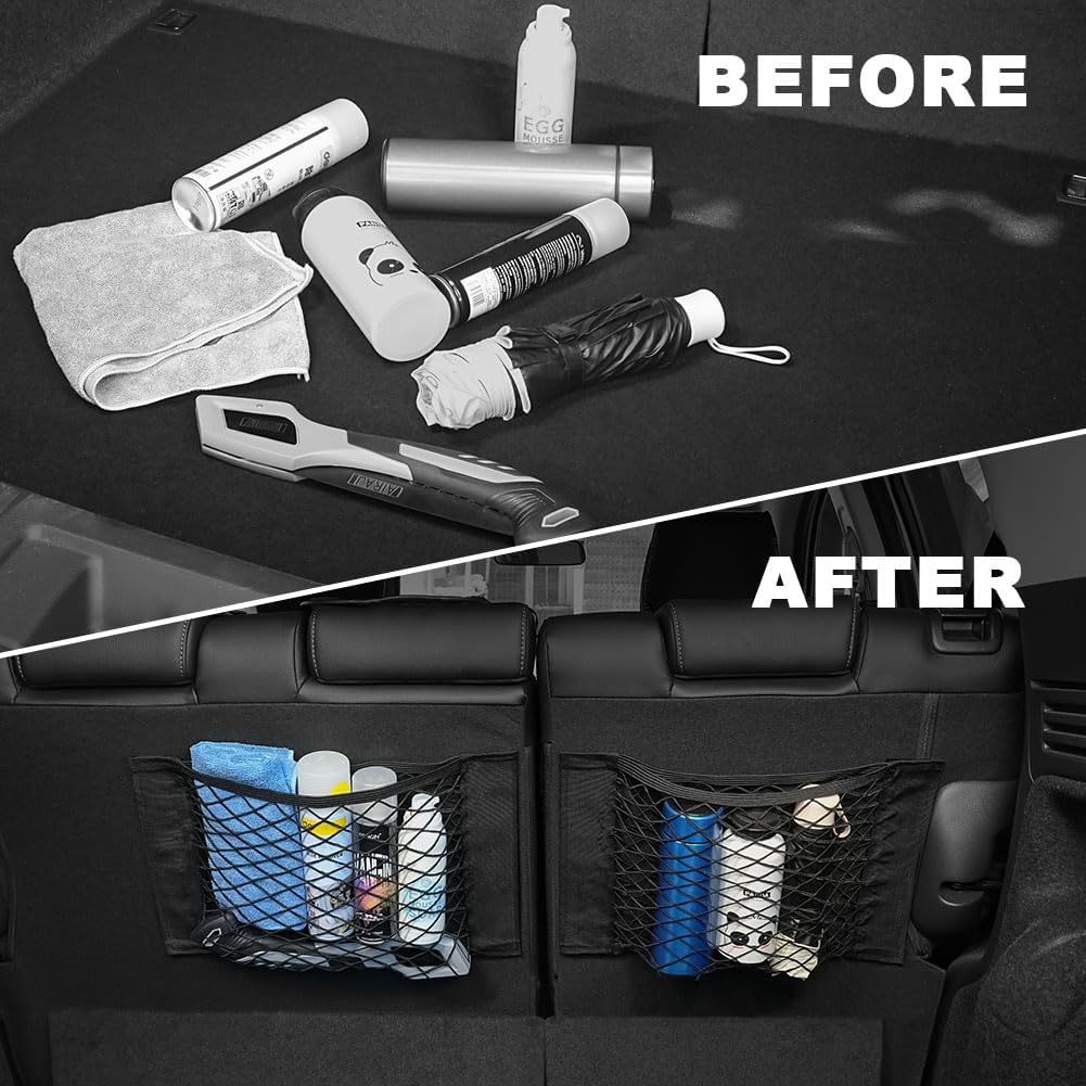 Detalle de AOOWU Filet coffre voiture 6 pièces 30 x 25 cm : rangement élastique à coller