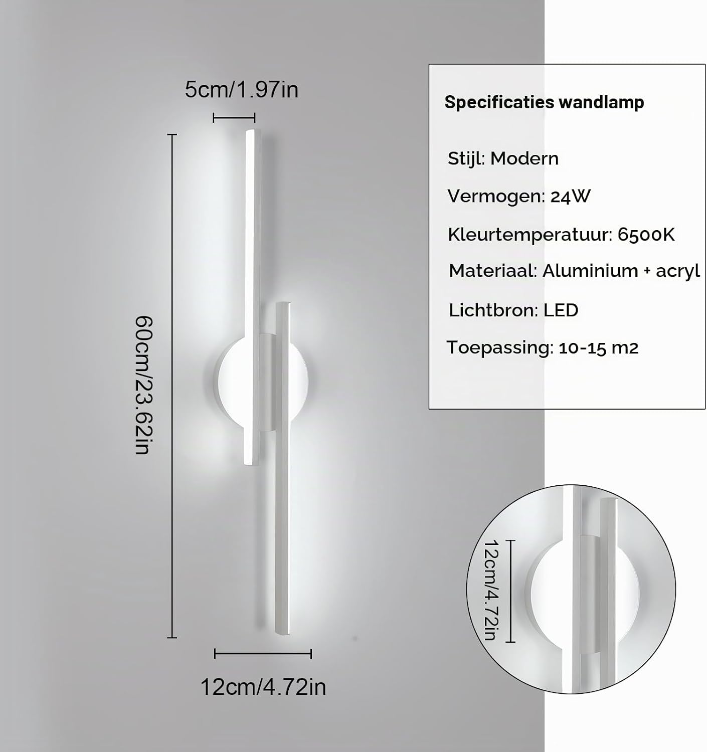 Thumbnail 2 de Riserva BO-84N/7X wandlamp, 24 W, 2.700 lm en koudwit LED-licht