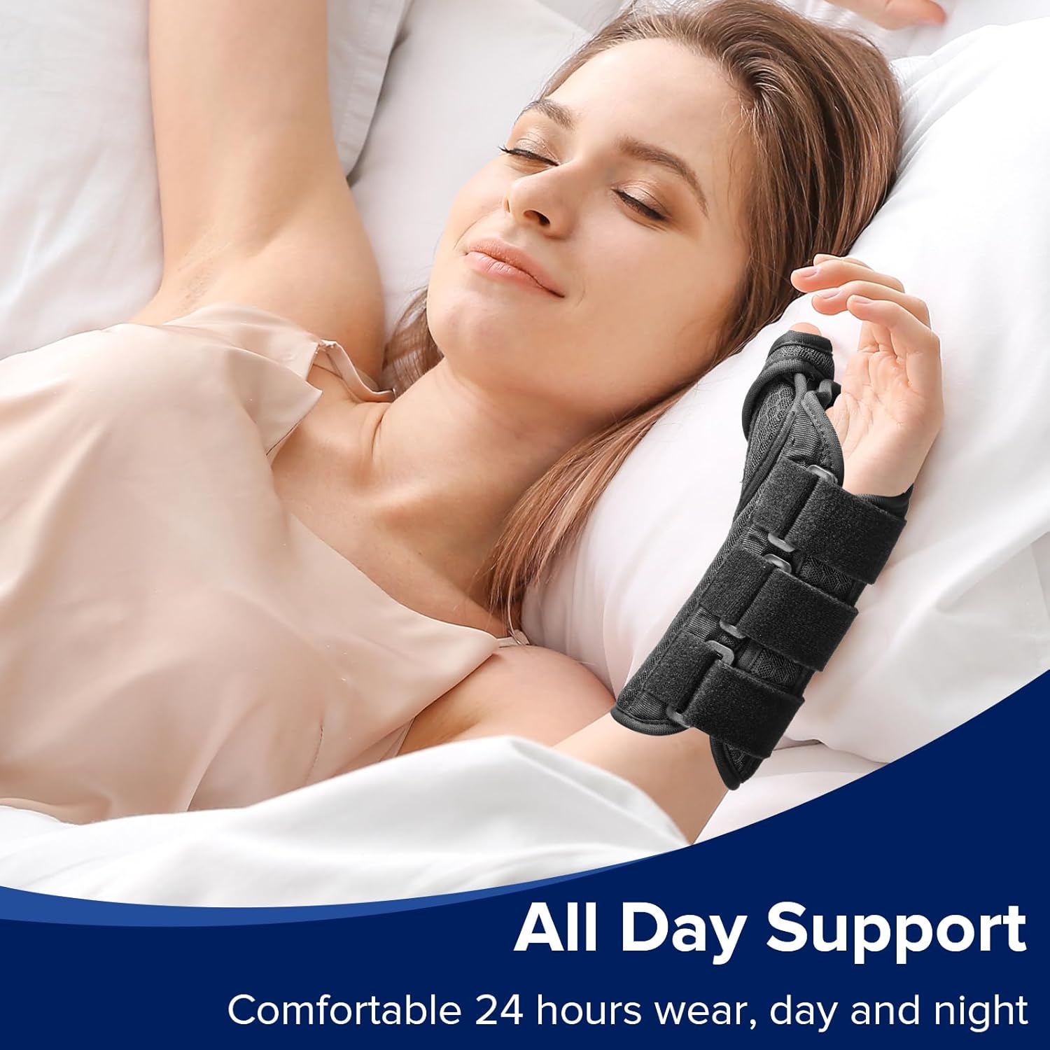 Detalle 2 de Lalent Wrist Support Brace with Metal Splint Thumb Support (Left Hand, L/XL) for Carpal Tunnel and Tendonitis