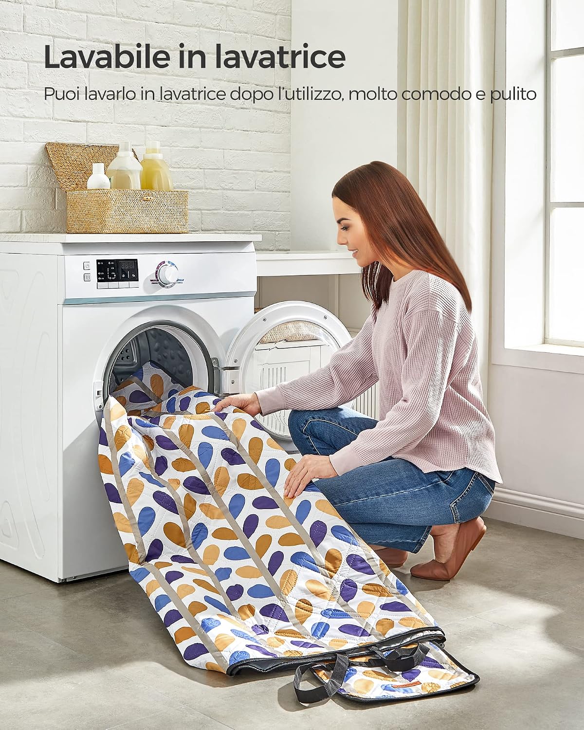 Detalle 2 de SONGMICS Coperta Picnic 200 x 200 cm pieghevole con strato impermeabile e motivo a foglie (GCM87CU)