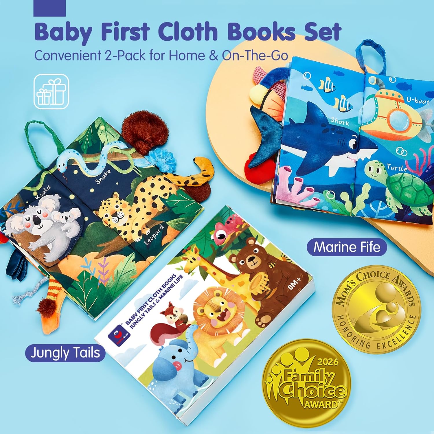 Thumbnail 1 de hahaland Crinkle Cloth Books 2-Pack for Babies
