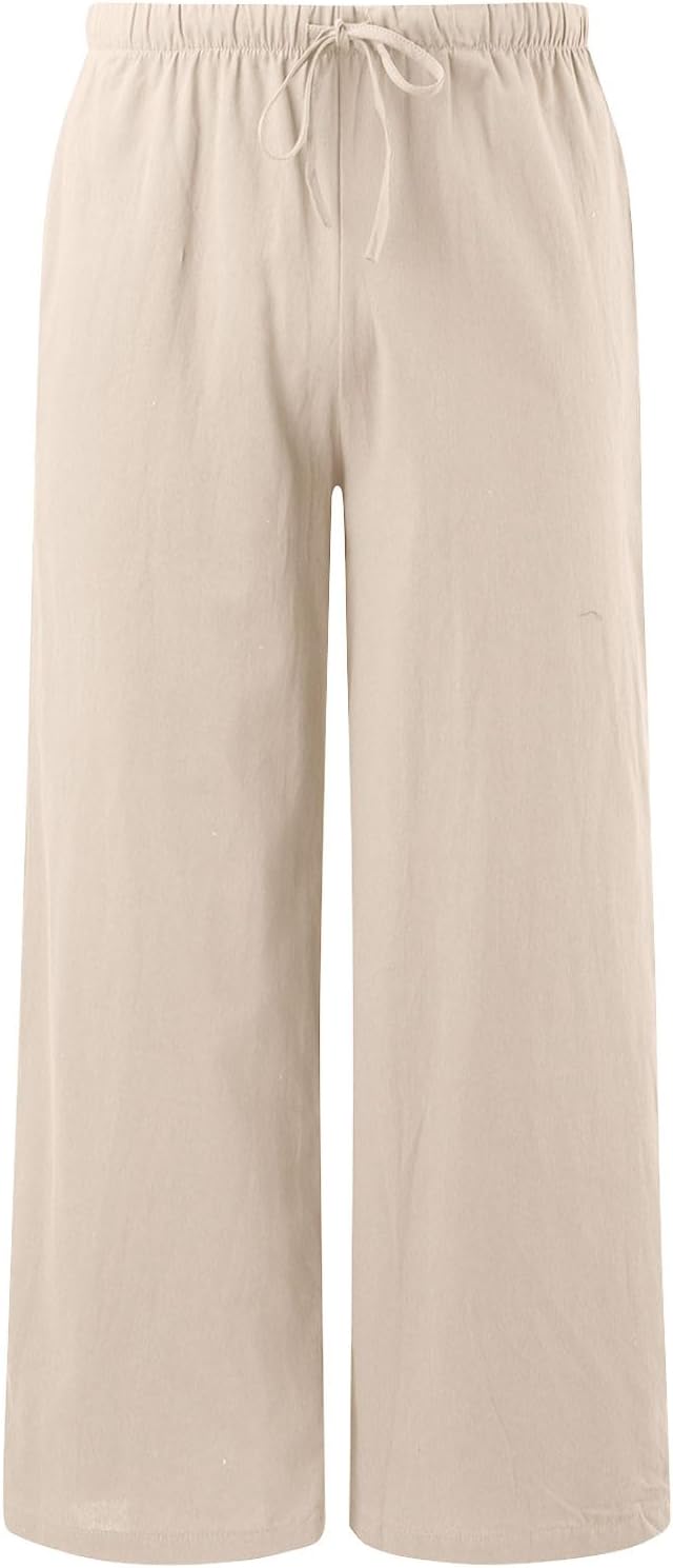 Thumbnail 2 de Damen Leinenhose Lang – leichte Palazzo-Hose aus Leinen-Baumwollmix mit Taschen, locker sitzend