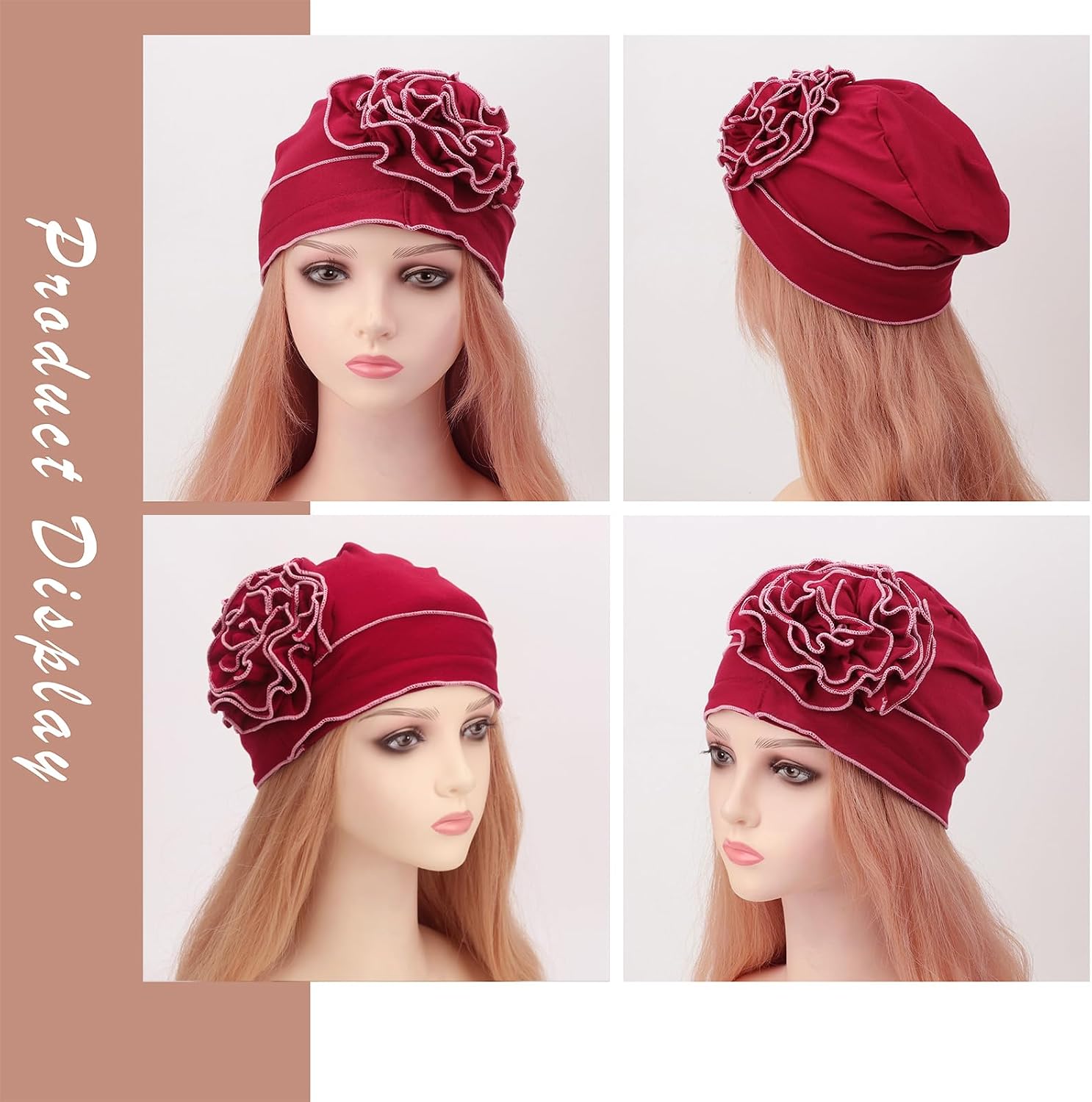 Thumbnail 3 de DRESHOW Chemo Turban Headwear Soft Cancer Headwrap Hat for Women Beanies Flowers Hair Loss Cap