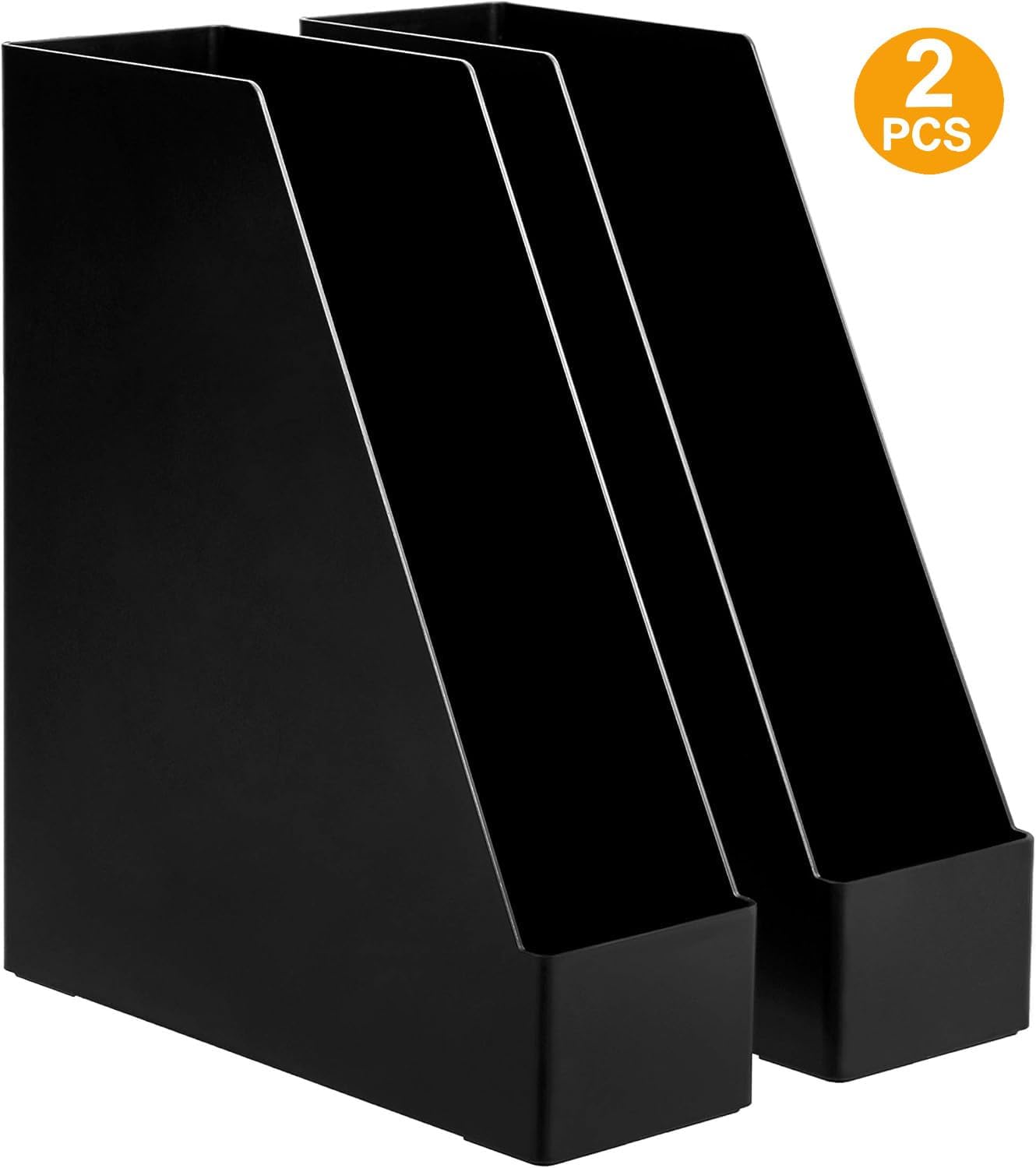 Thumbnail 3 de Amazon Basics Plastic Desk Organizer Magazine Rack and File Holder (2-Pack) – Black
