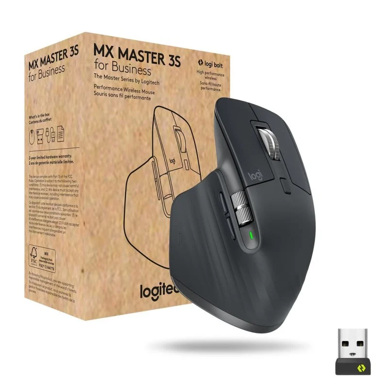 Ratón inalámbrico Logitech Darkfield 8000 DPI, 7 botones programables – Grafito