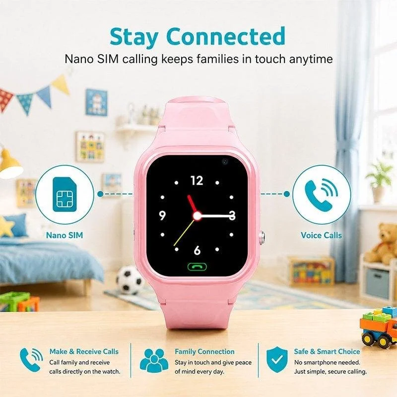 Detalle de Nilait Kids Watch Safe GPS 4G Rosa: reloj infantil con videollamadas, SOS y control parental