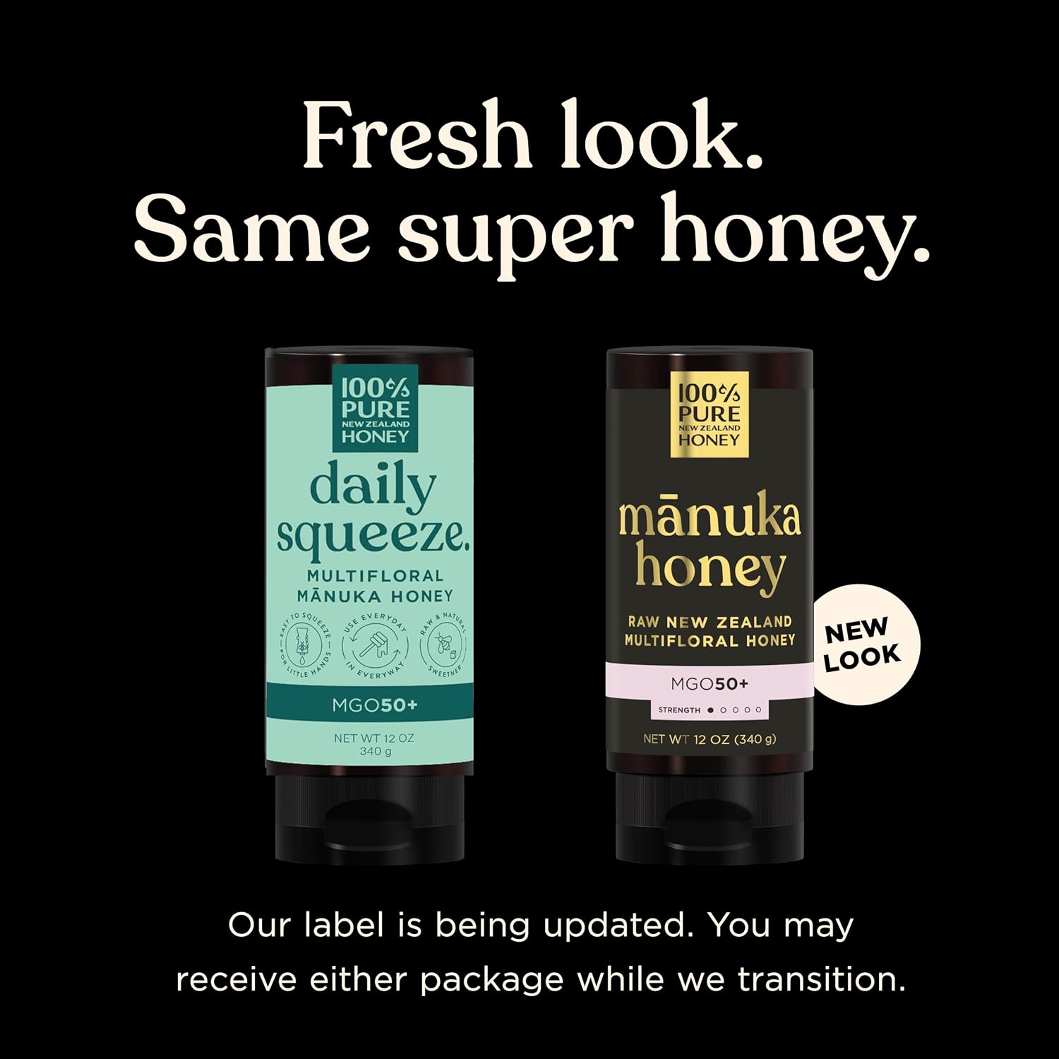 Detalle 2 de 100% Pure New Zealand Honey MGO 50+ Multifloral Manuka Honey, 12 oz Squeeze