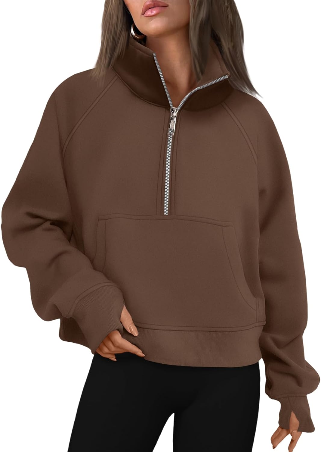 Thumbnail 6 de AUTOMET Women's Half Zip Cropped Fleece Hoodie - 2026 Fall Wear