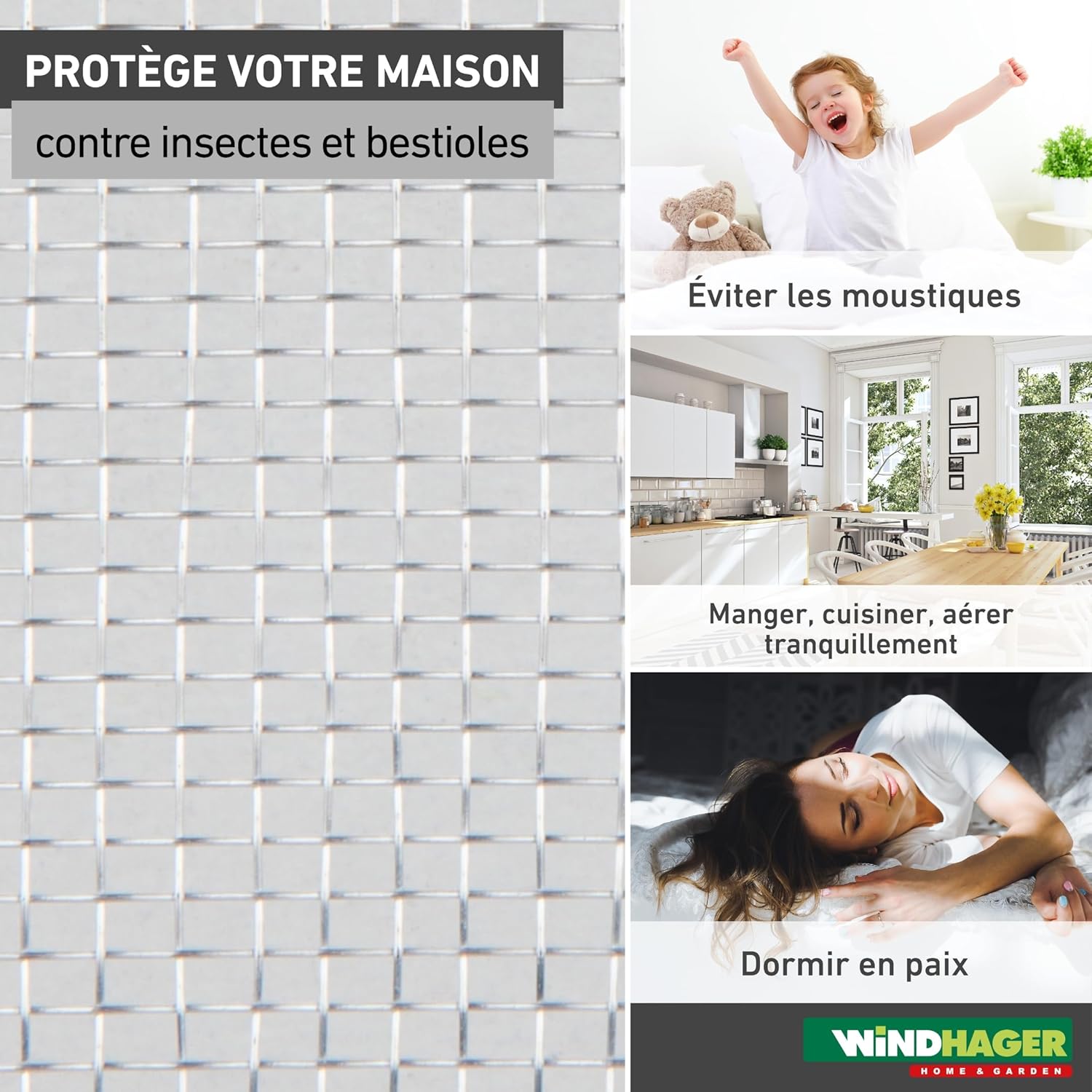 Detalle 2 de Windhager moustiquaire aluminium 120x250 cm