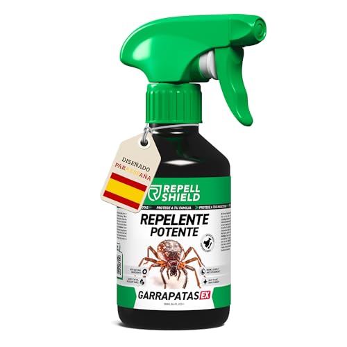 RepellShield® Spray repelente de garrapatas y pulgas para humanos (250 ml) con tomillo y geraniol