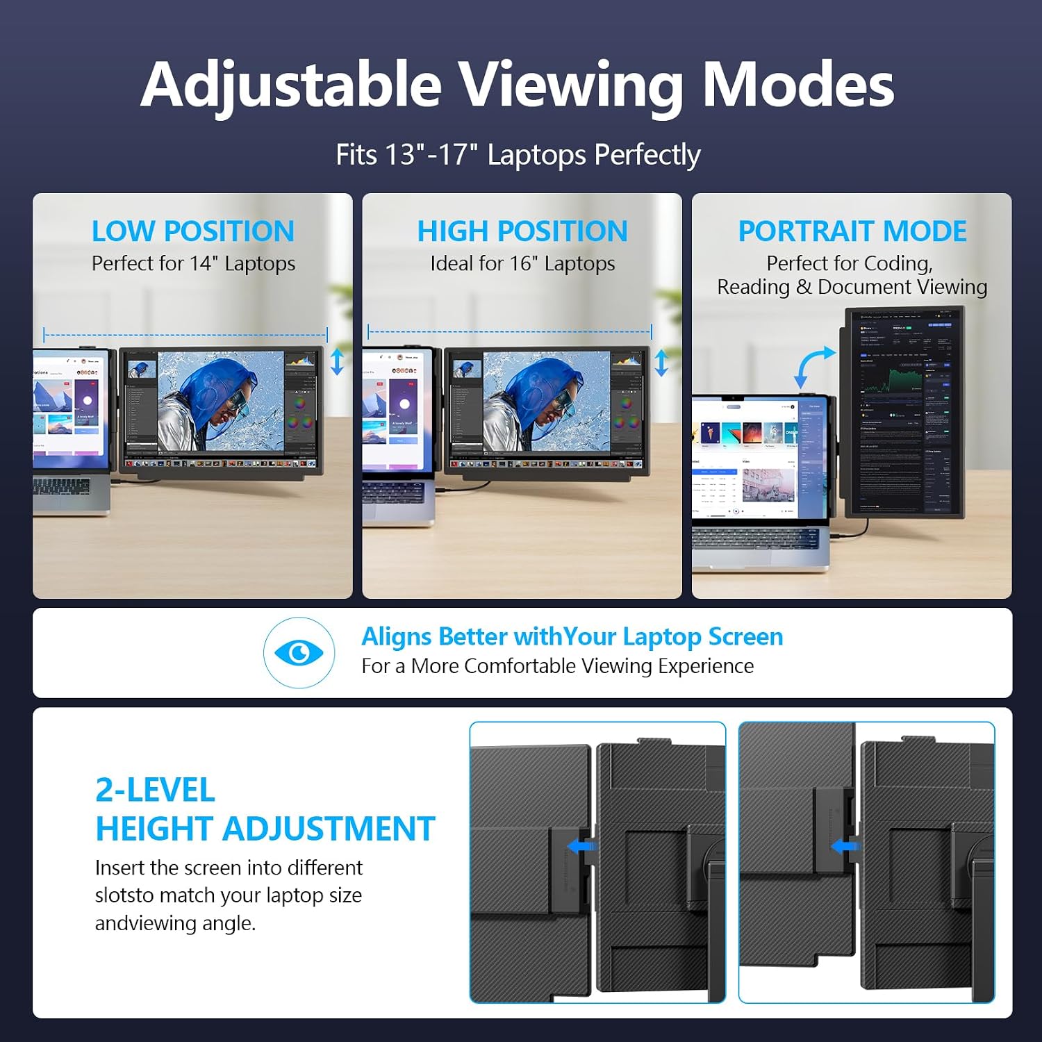 Detalle de Wixzet Laptop Screen Extender, 15.6-Inch FHD Monitor