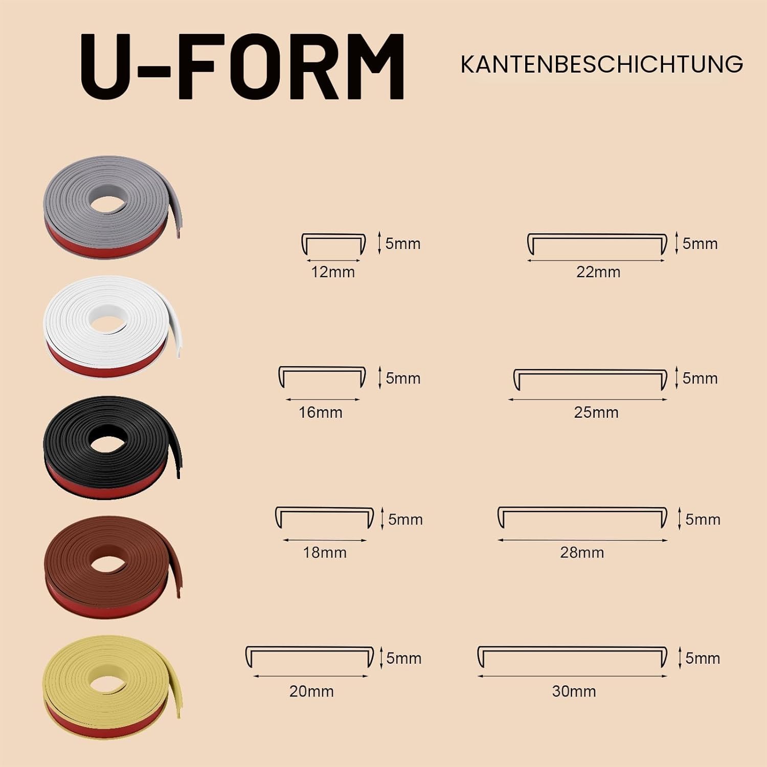 Detalle de Flintronic U-Form Selbstklebend: Weichsockelleiste aus TPE, 16 mm × 5 m, Schwarz
