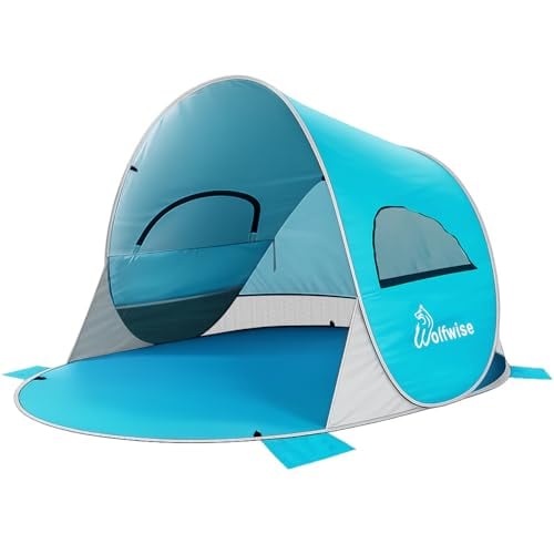 Detalle de Wolfwise Abris de plage Pop Up UPF 50+ pour 3–4 personnes