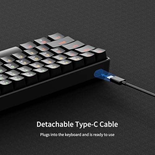 Detalle de NEWMEN GM611 Gaming Keyboard, 60% Mechanical with Red Switches