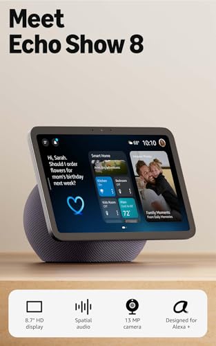 Detalle de Amazon Echo Show 8 (newest model) with Vibrant HD 8.7" display and Omnisense — Graphite