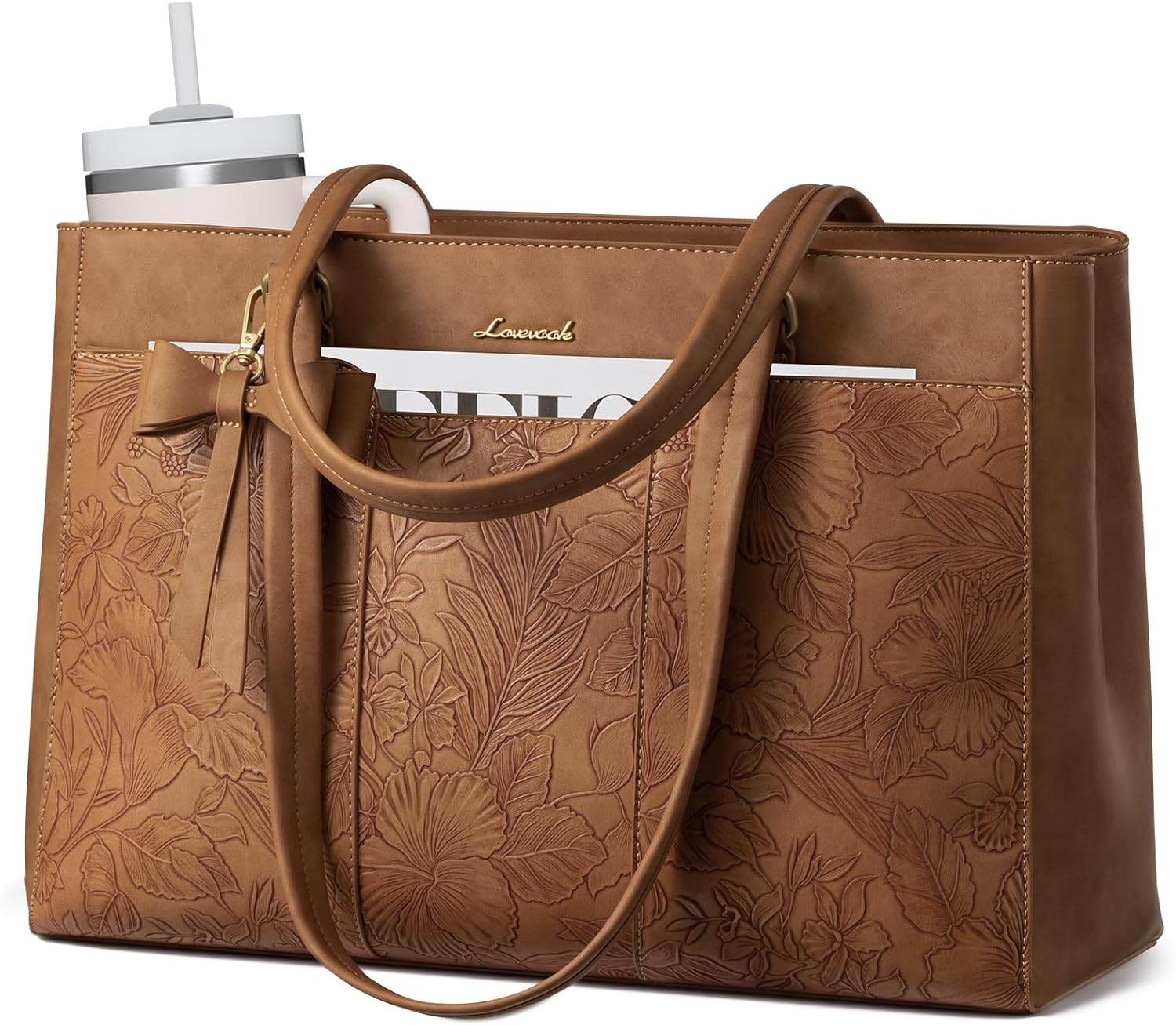 Thumbnail 5 de LOVEVOOK Damen Handtasche groß mit Laptopfach bis 15,6 Zoll – Steppmuster Shopper/Aktentasche