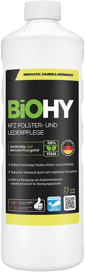 Detalle de BiOHY KFZ Polster- & Lederpflege (1L) – Umweltfreundliche Reinigungslösung für Auto-Innenraum