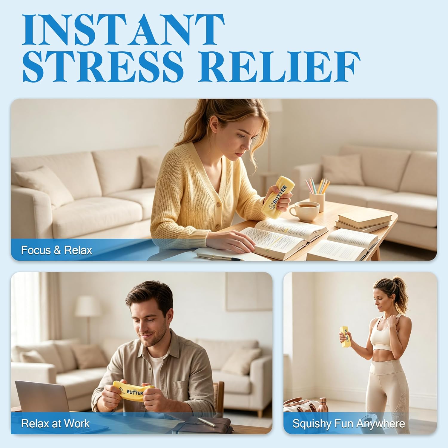 Thumbnail 3 de Two-Pack Slow Rising Butter Squishy Toys for Stress Relief