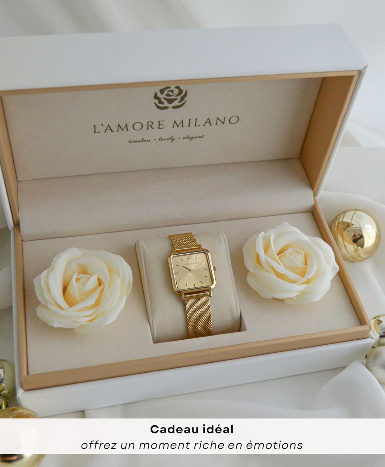 Thumbnail 4 de L'AMORE MILANO - Montre Femme Cadeau Noël, Montre-Bracelet et Coffret Rose éternelle