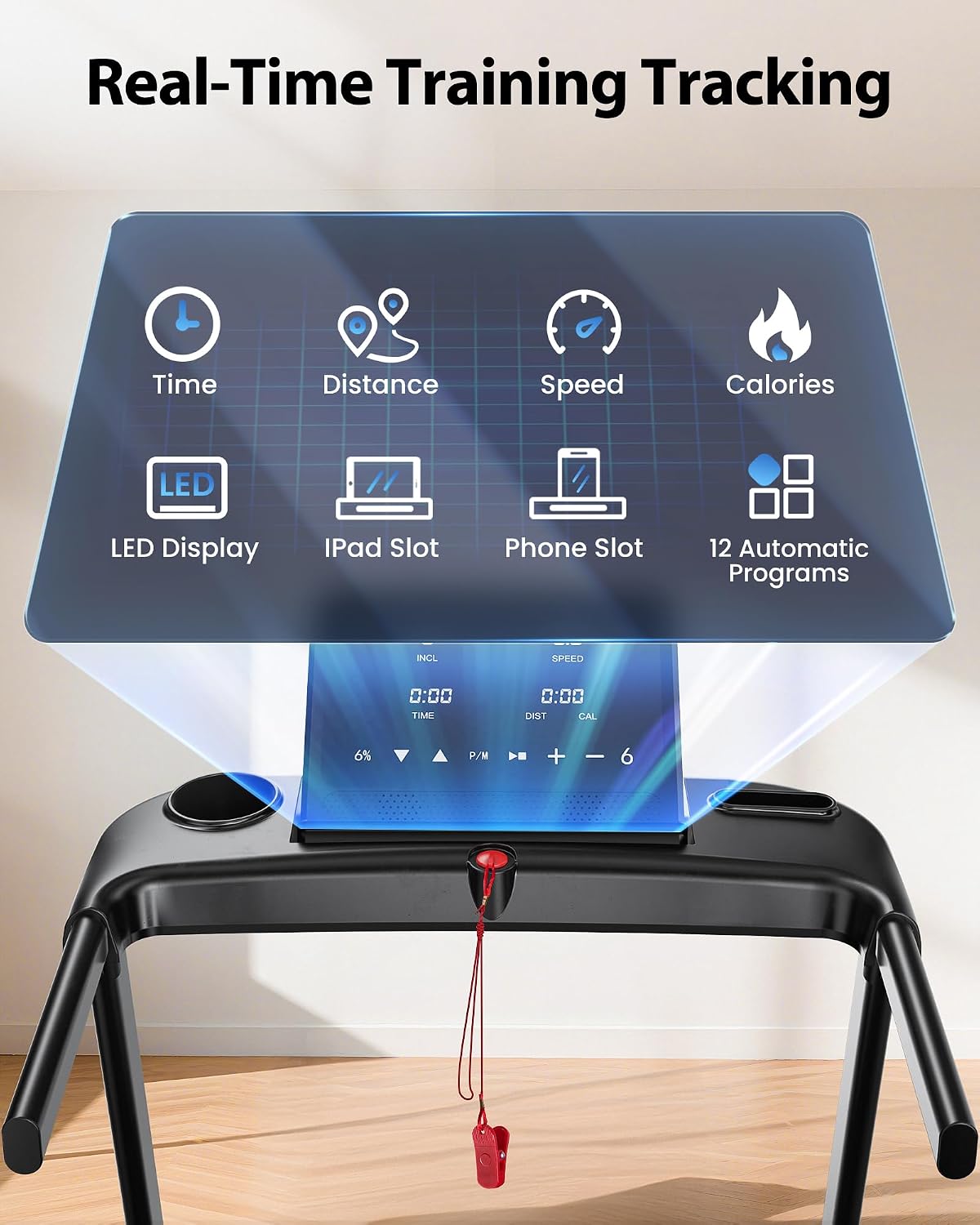 Detalle de JAGJOG JT61 Foldable Treadmill with 15% Auto Incline and 14 km/h Speed