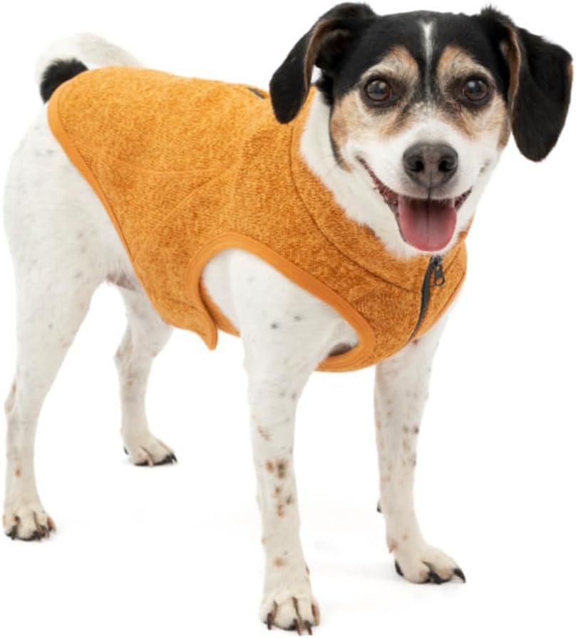 Detalle de Kurgo K9 Core Hundepullover – Leichtes Fleece, 2-Wege-Reißverschluss, Größe S, Orange