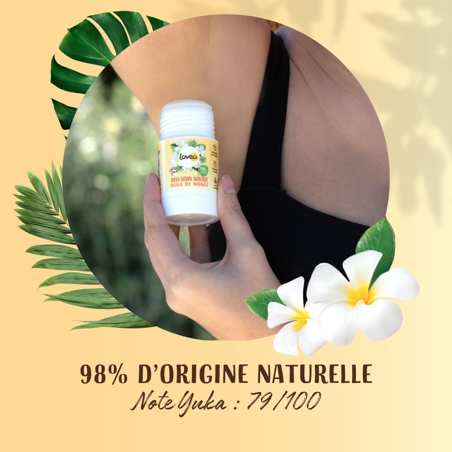 Thumbnail 4 de Lovea Déo-Soin Solide à l’huile de Monoï – 50 g, 98% d’origine naturelle, sans alcool, vegan, fabriqué en France