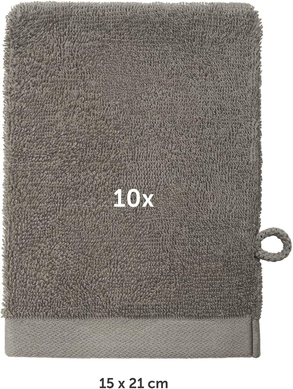 Thumbnail 1 de Blumtal – Lot de 10 Gants de Toilette en coton 500 g/m², Gris certifié Oeko-Tex