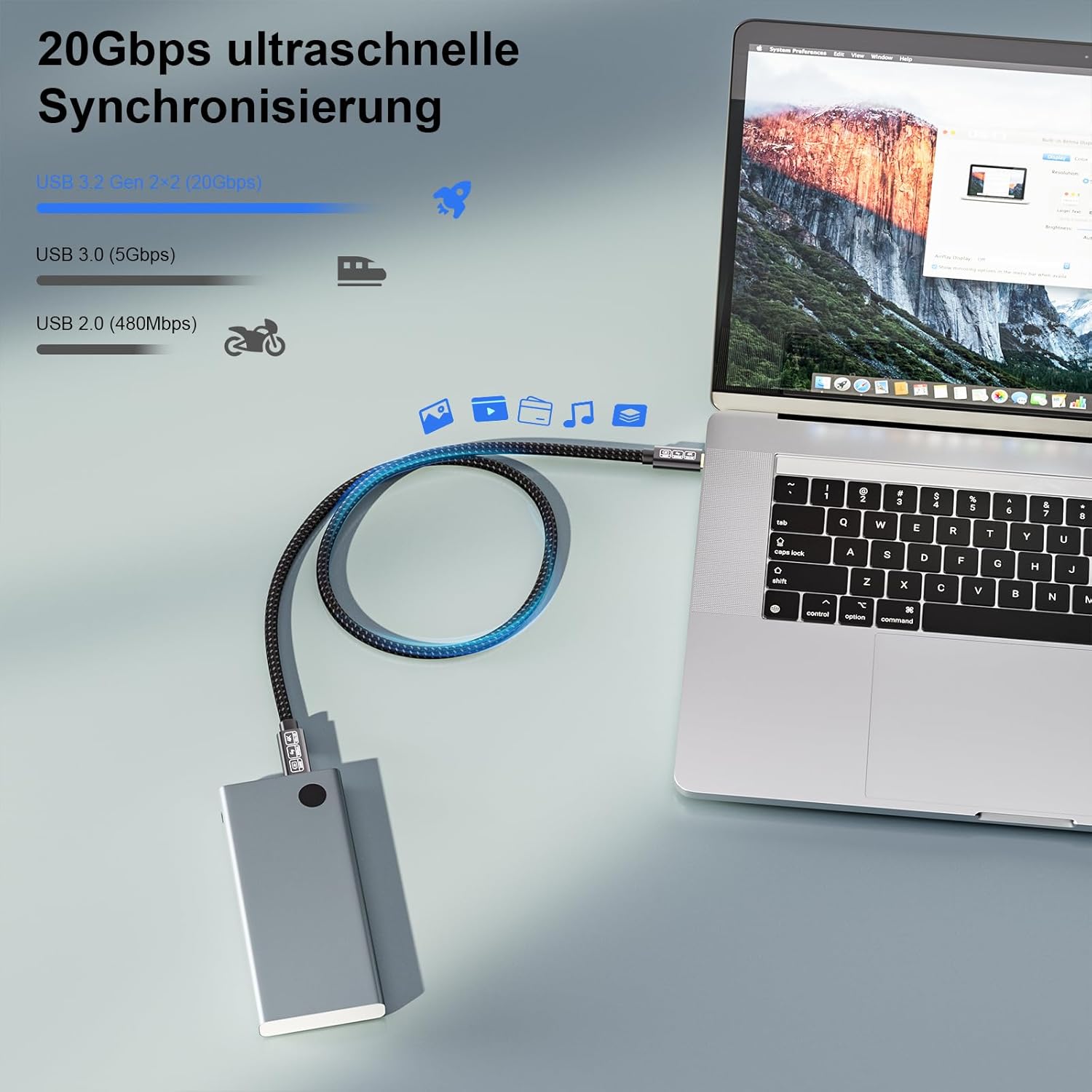Thumbnail 2 de EUDOBEL USB-C Kabel 2 m 240 W