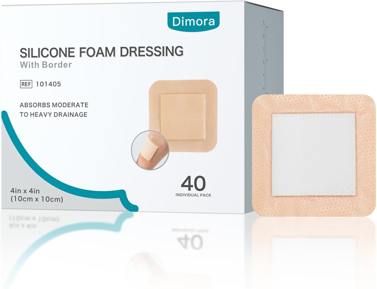 Detalle de Dimora Silicone Foam Dressing 4"x4" (40) 🩹