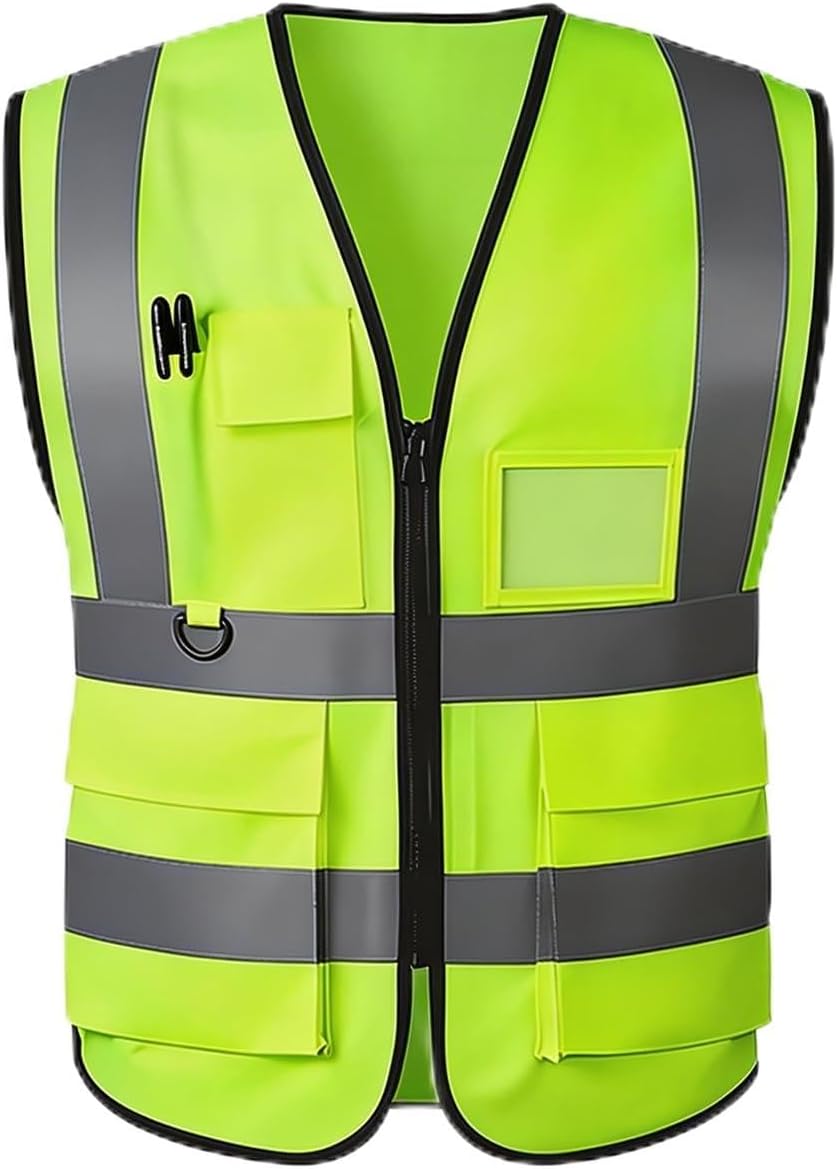Detalle de Hi Vis Vests for Women and Men: Reflective Safety Vest with Pockets, Zipper Front, ANSI/ISEA Compliant