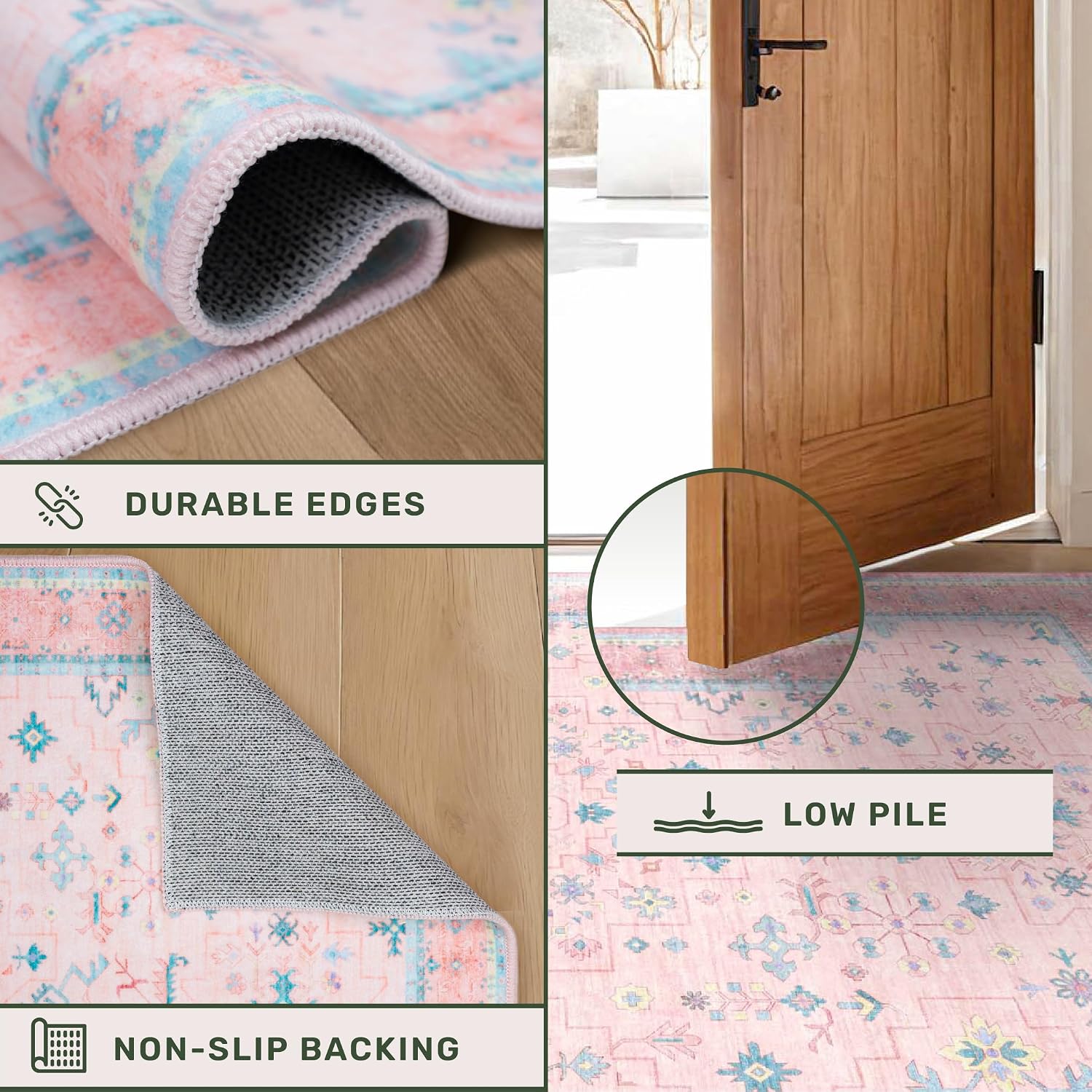 Thumbnail 3 de Hazo Haus 5x7 Rug for Girls' Bedroom pink 🌸