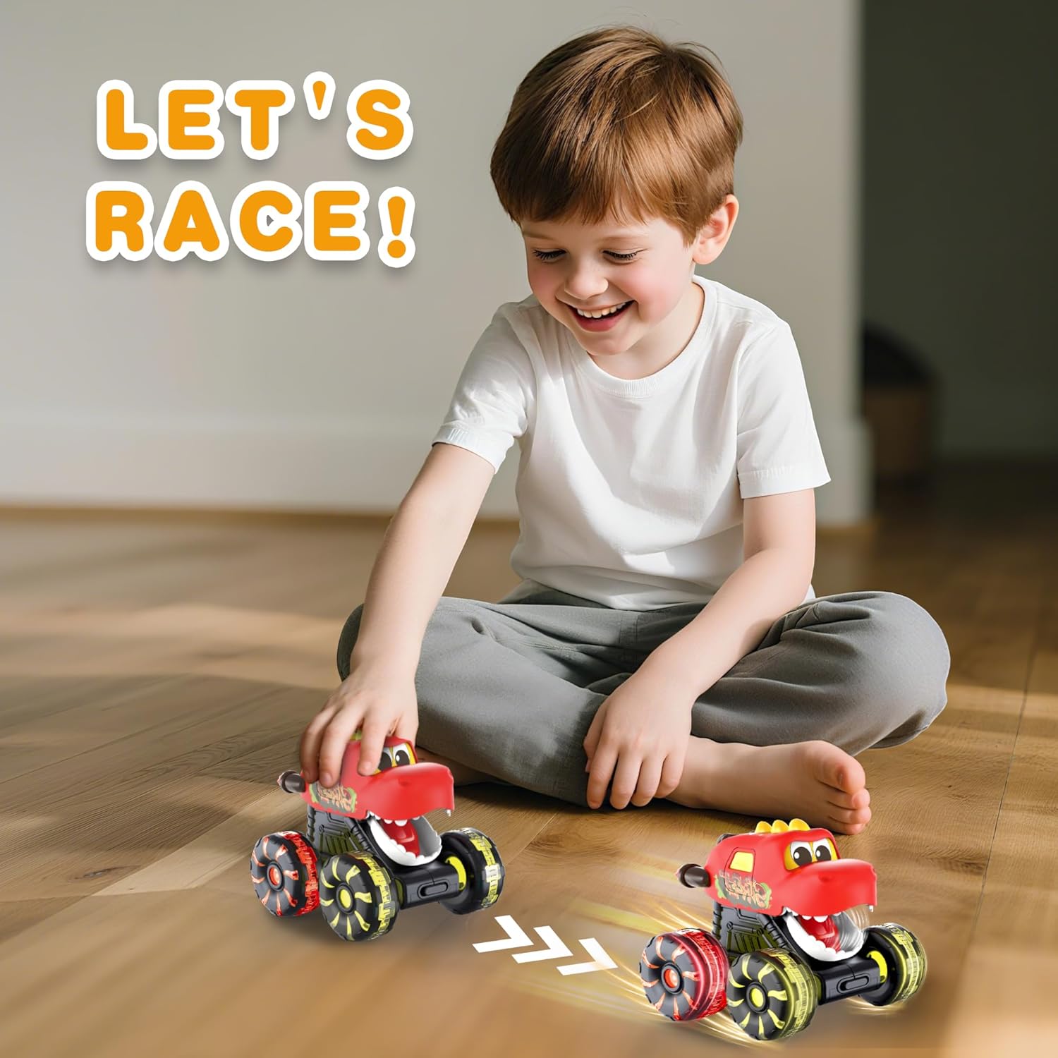 Thumbnail 5 de OMAKCOO 3 Pack Dinosaur Monster Truck Toys LED Wheels