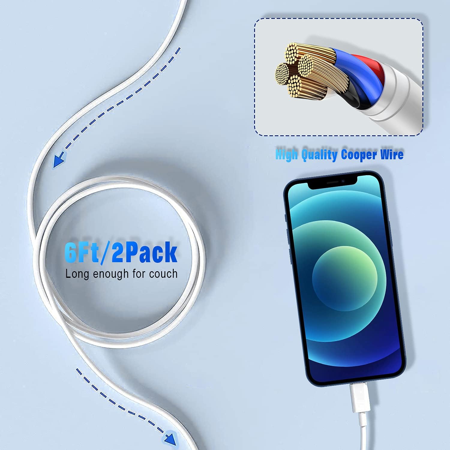 Thumbnail 5 de Apple Lightning Cable 2-Pack MFi Certified 2m