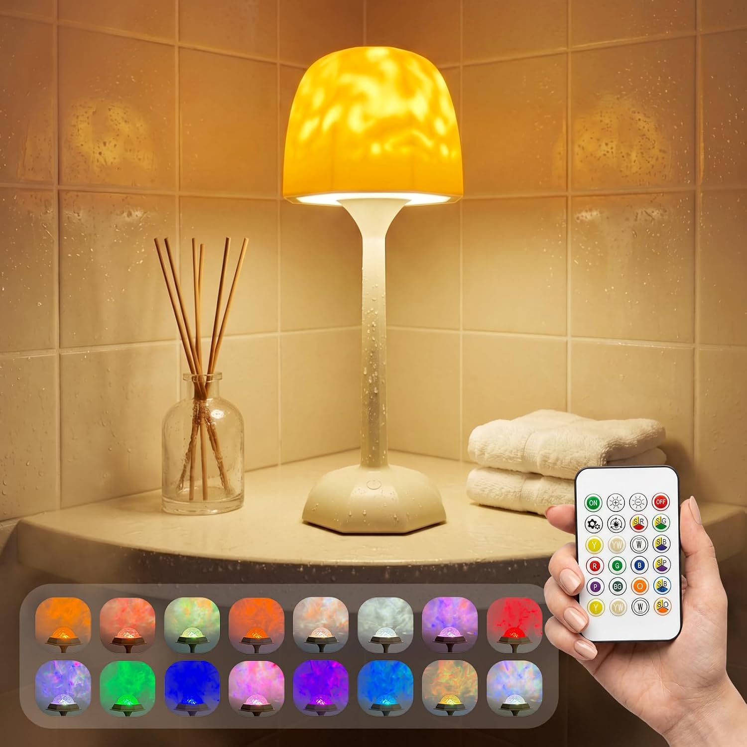 Detalle de FIONSUN TL004-WH1P-FNCA Shower Lamp with 16 Colours and Ocean-Wave Projection