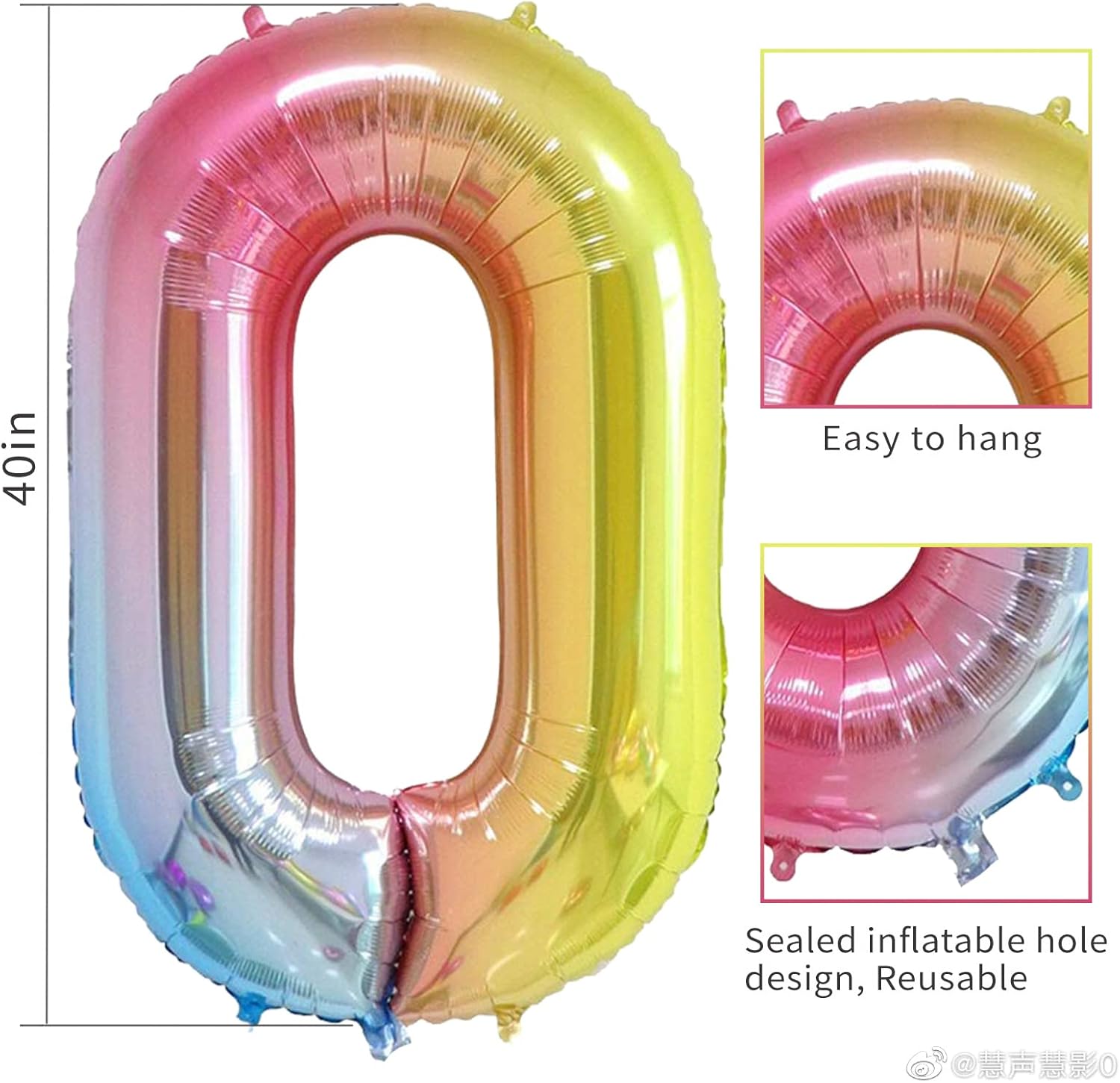Thumbnail 2 de Smlpuame 102cm Folienballon Zahlen 🎈