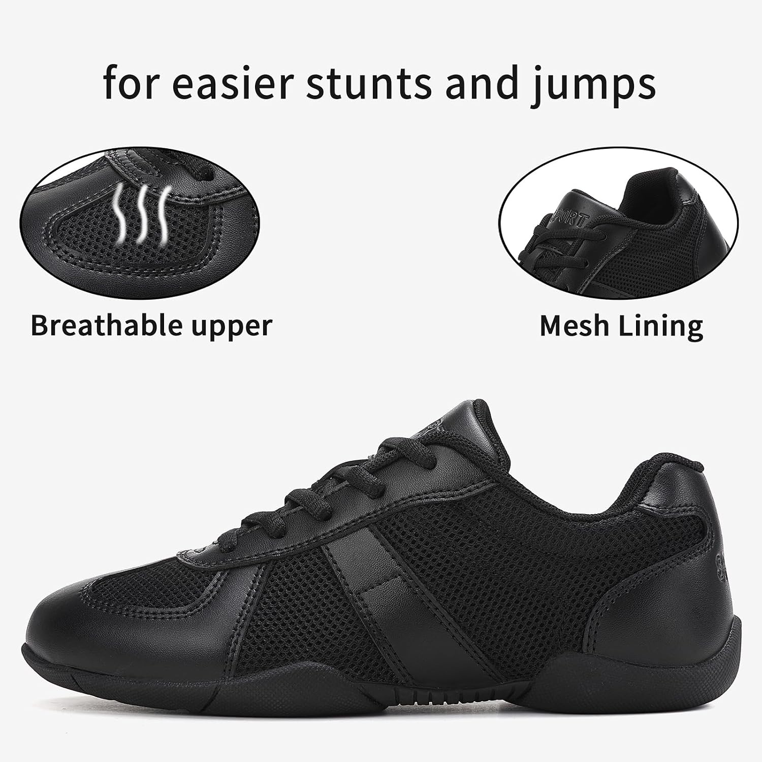 Detalle 2 de Cheerleader Schuhe für Mädchen mit Mesh