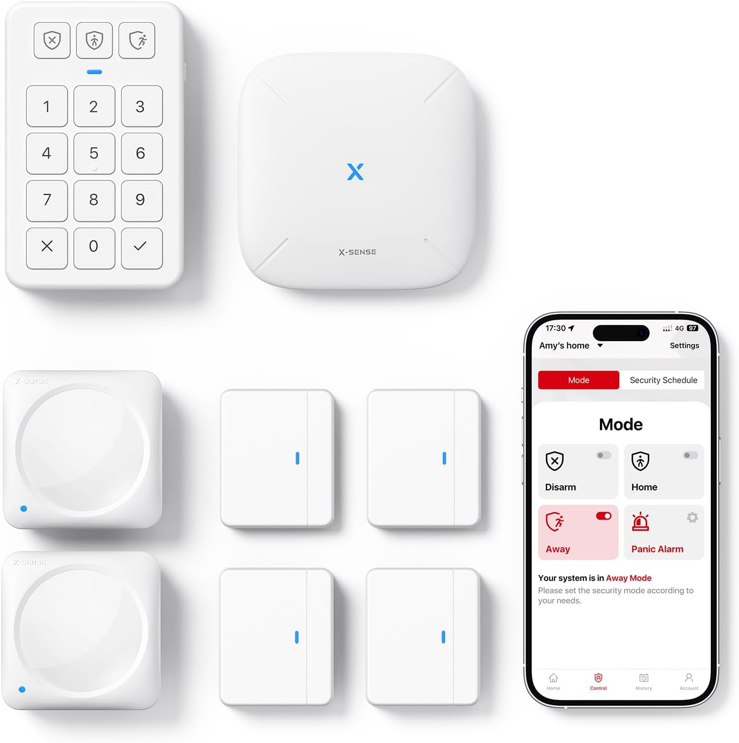 X-Sense AS08 smart home wireless security kit with Alexa, app alerts and 100 dB base station