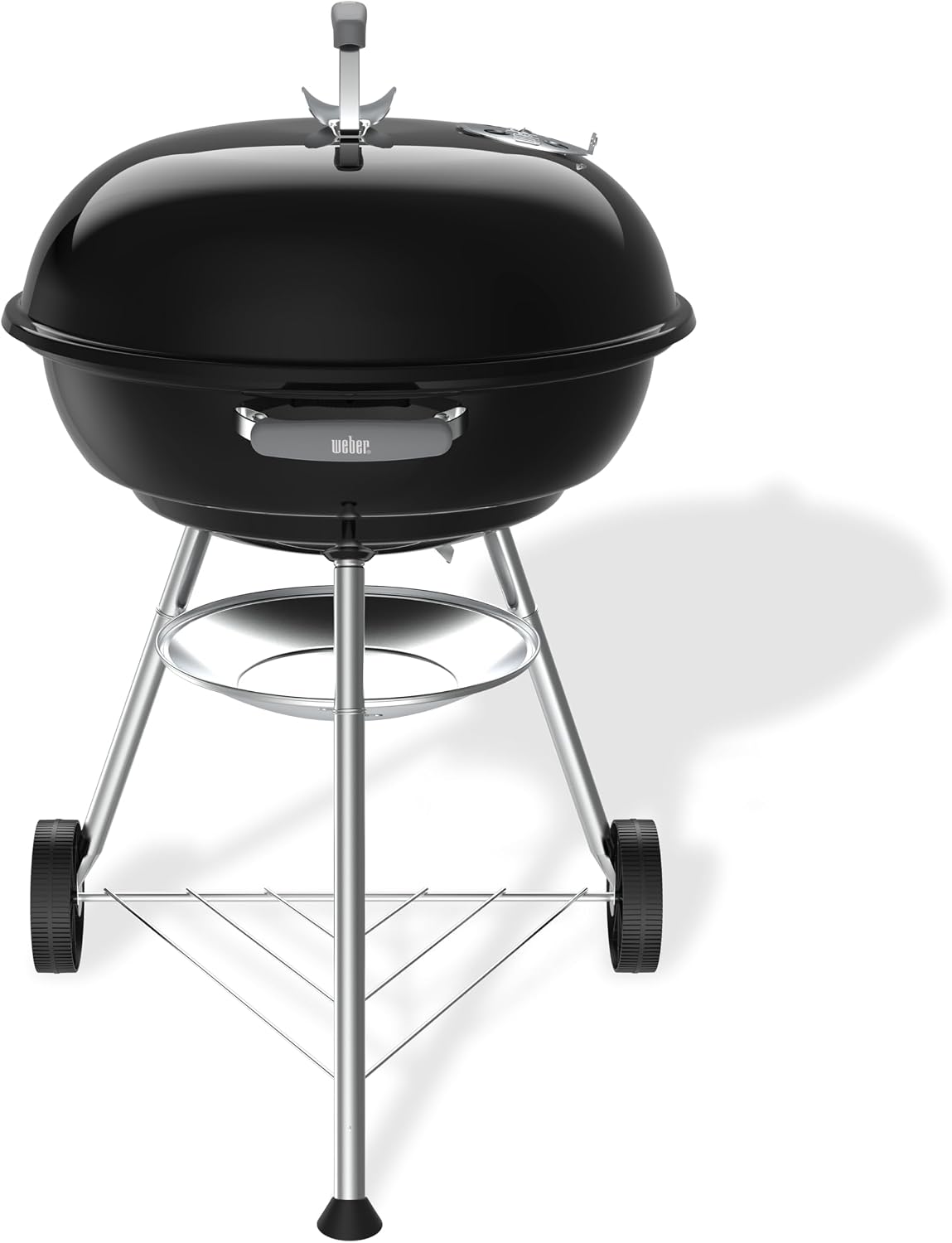 Detalle de Weber Compact Kettle Holzkohlegrill (2026 Version) – 57 cm, Schwarz mit Rädern & Dreibein-Ständer