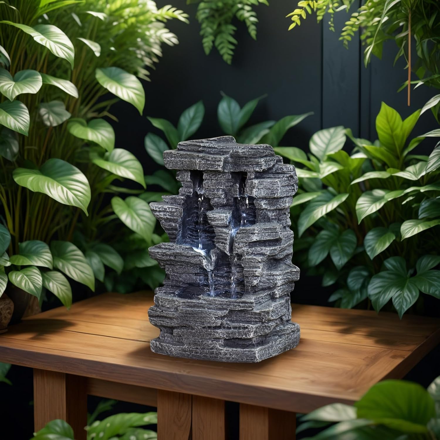Detalle de Zen Light SCFR150 Zen Arôme Grand Canyon – szara fontanna LED 19 × 16 × 28 cm