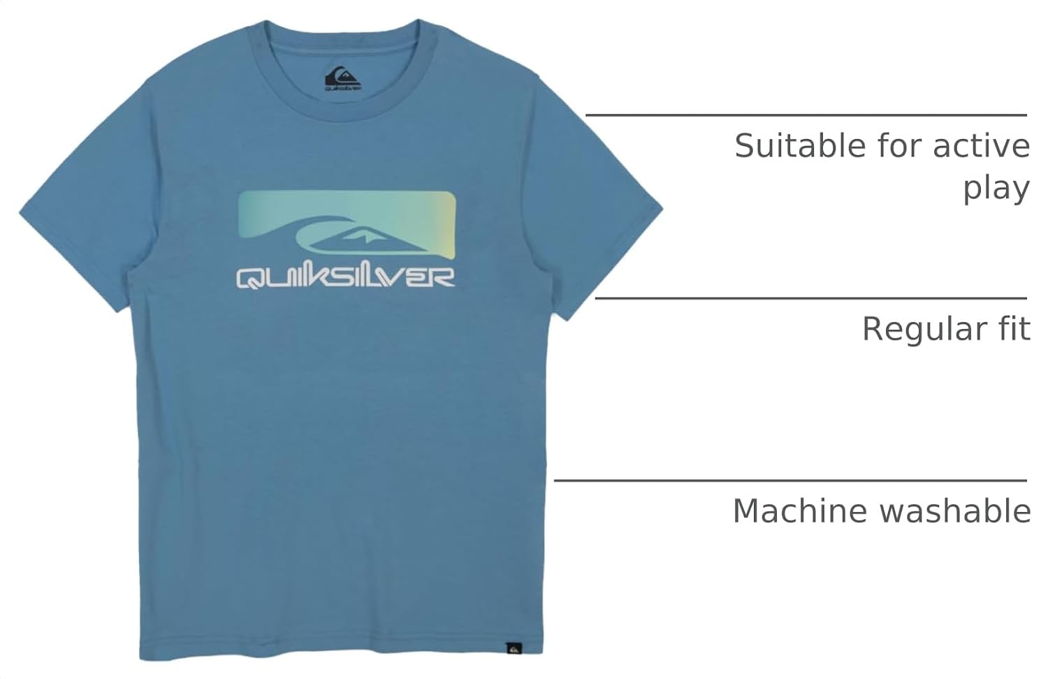 Detalle de Quiksilver Boys' Short Sleeve Screen Print Graphic T-Shirt — Soft & Comfortable, Regular Fit