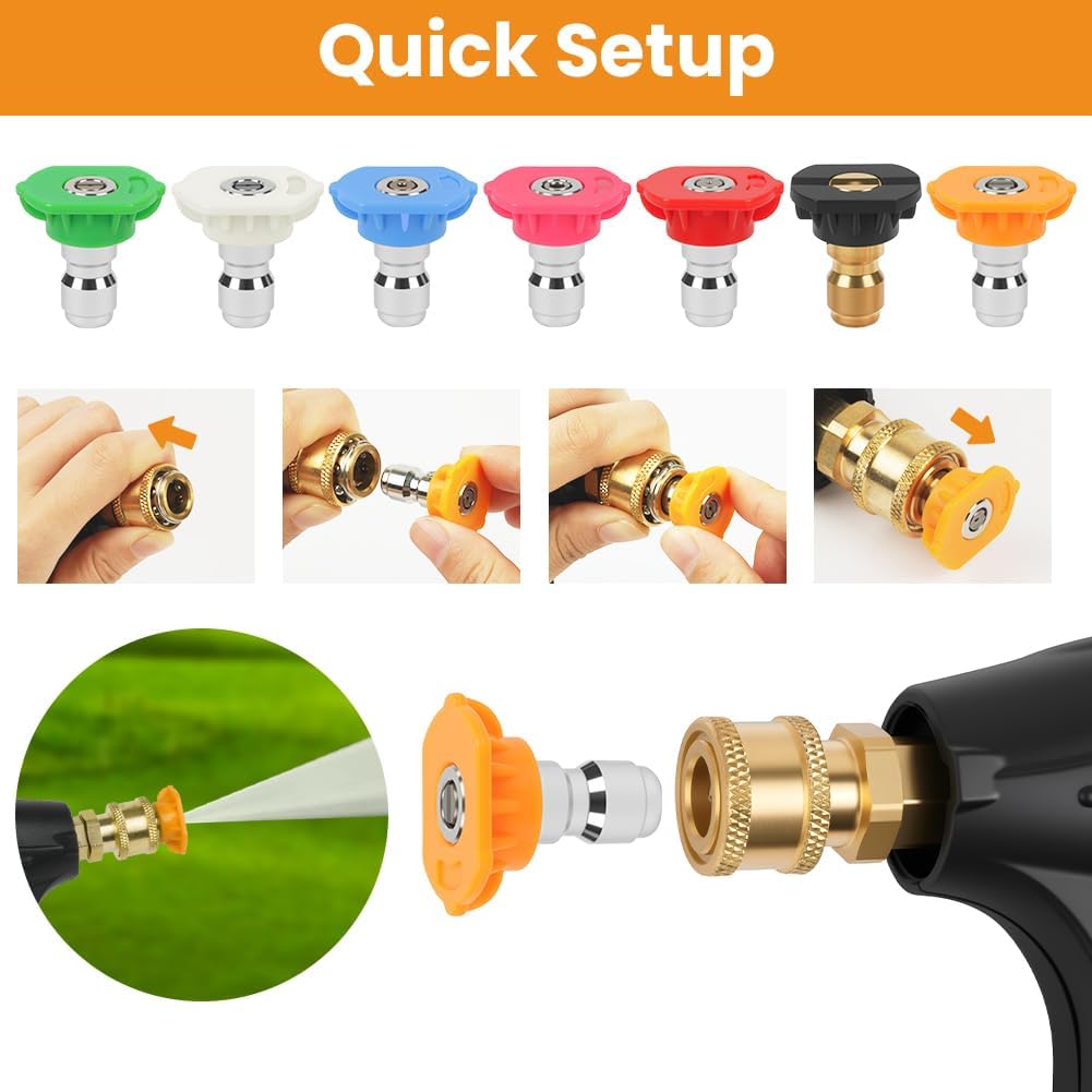 Thumbnail 3 de vsshe Set Ugelli Spruzzatori Idropulitrice 7pz – Ugelli a Pressione in Acciaio Inox per ESTERNI, Installazione 1/4