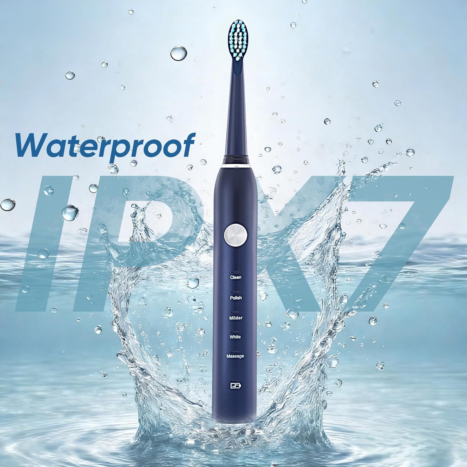 Thumbnail 4 de Yoomue Sonic Electric Toothbrush (Adults & Kids) in Navy Blue with 8 Replacement Heads