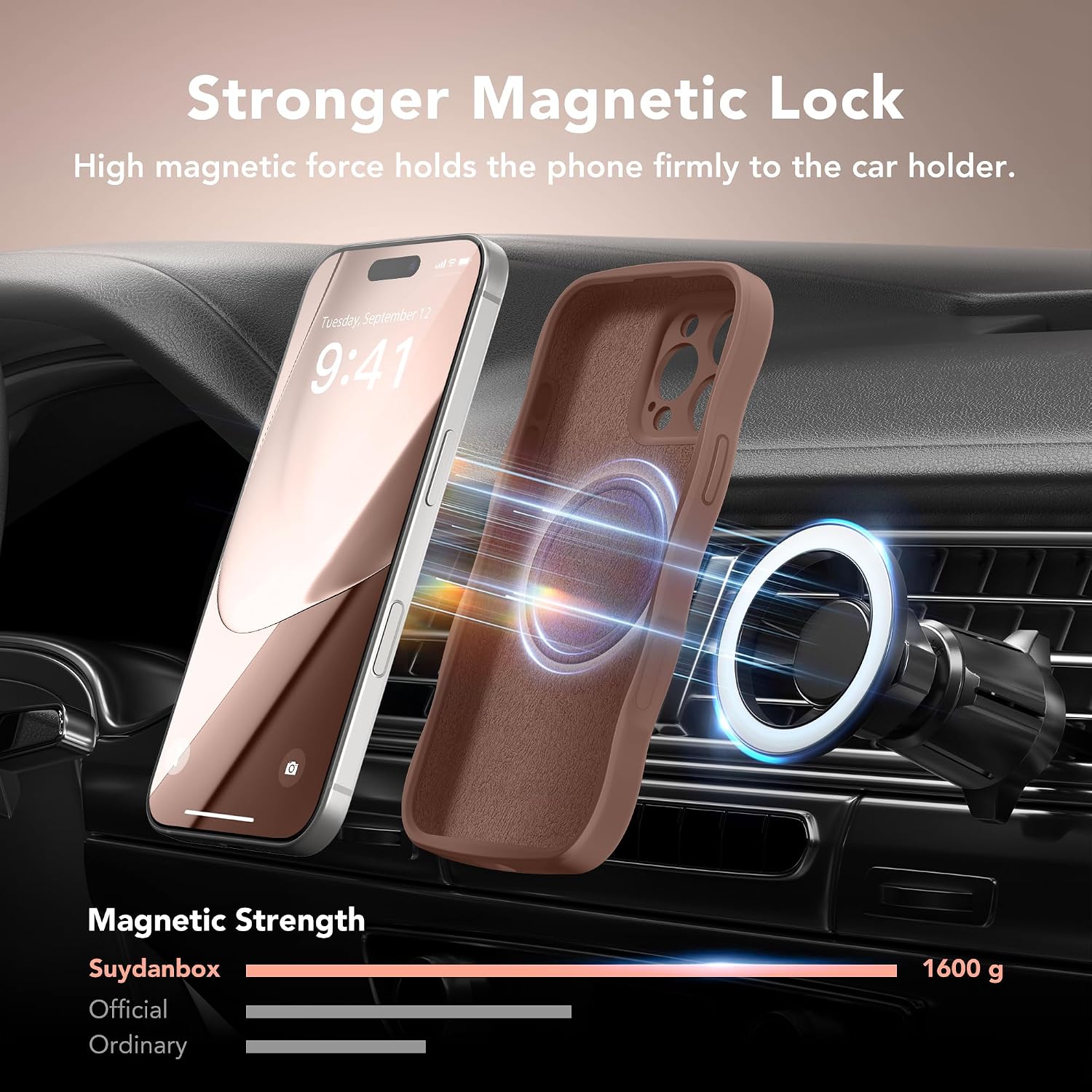 Detalle de SuydanBox Magnetic for iPhone 16 Pro Max Case — Full Camera Protection, MagSafe Compatible