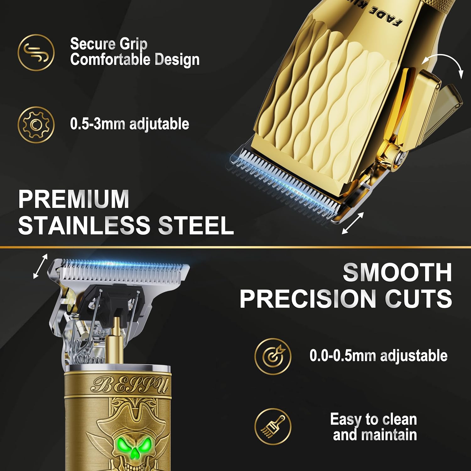 Detalle 2 de FADEKING Professional Hair Clippers with LCD Display ⚙