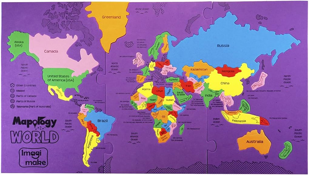 Thumbnail 2 de Imagimake Mapology World – Jigsaw World Map Puzzle for Kids