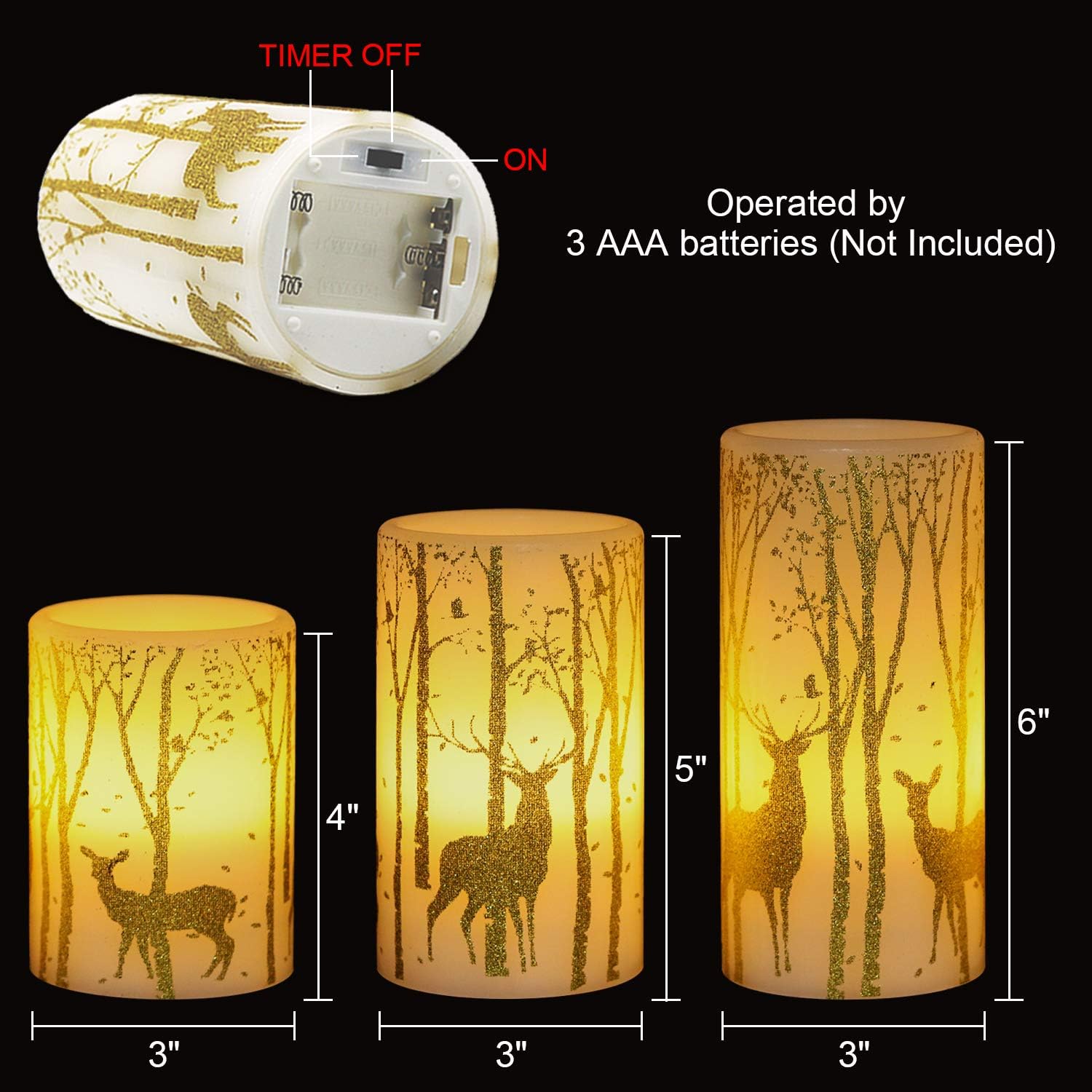 Thumbnail 5 de Eldnacele Flameless Candles 3-pack LED candles 🕯