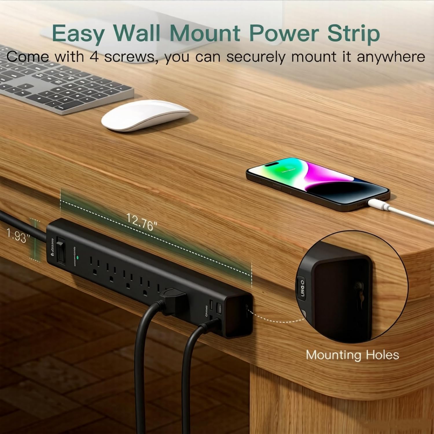 Detalle de Power Strip Surge Protector with 6 AC Outlets