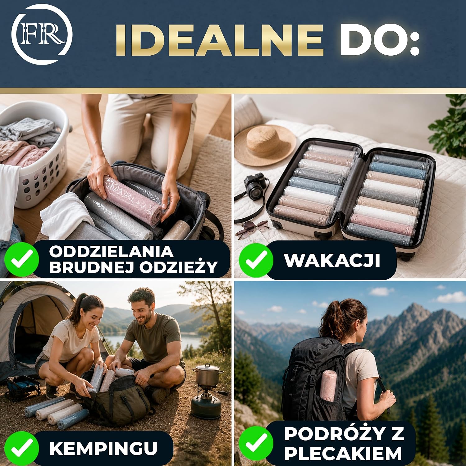 Detalle 2 de FR FiRiO FR-VB-C-L – worki próżniowe L 70 × 50 cm, 8 szt., do rolowania