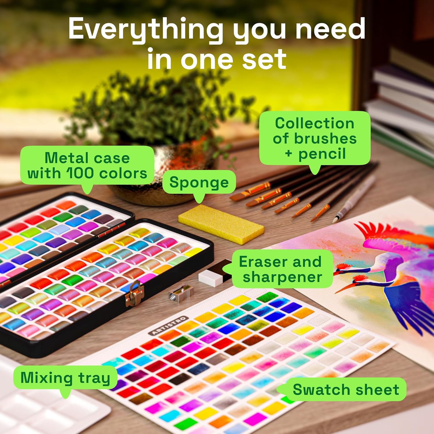 Thumbnail 1 de Artistro Aquarellfarben-Set 100 Farben 🎨