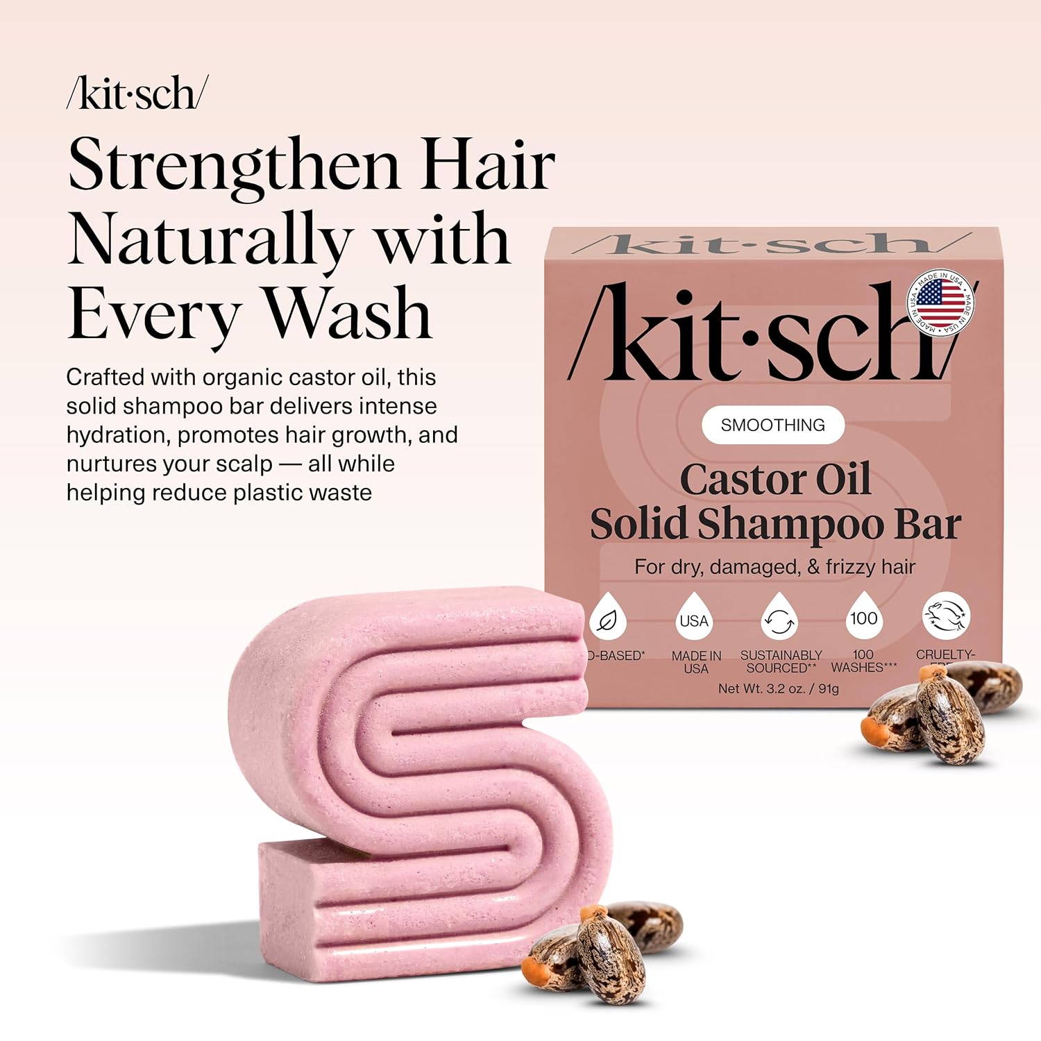 Thumbnail 1 de Kitsch Castor Oil Shampoo Bar 3.2oz